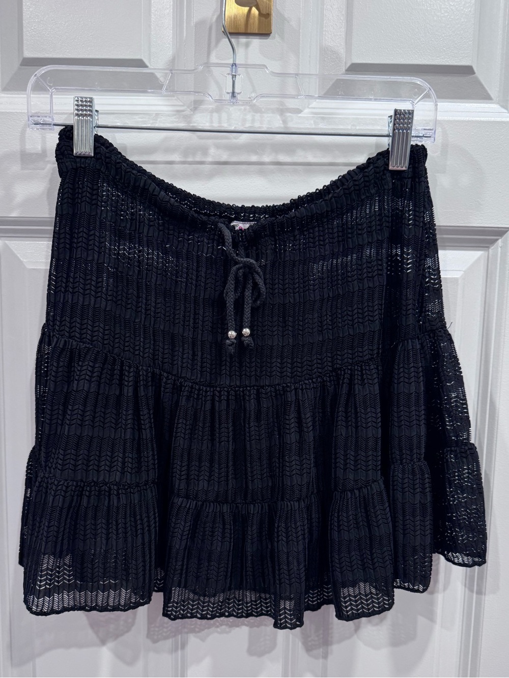 Women’s Black Tiered Swim Coverup Skirt